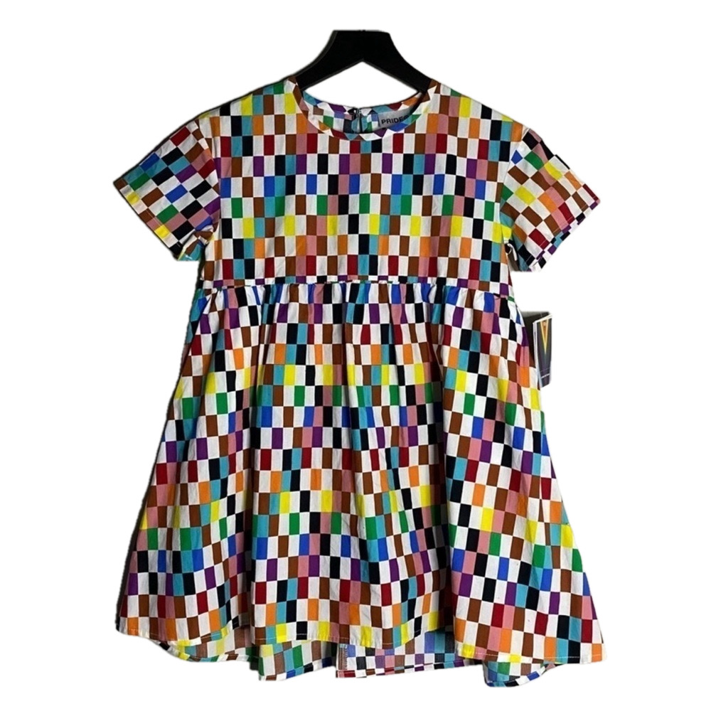 NWT Target Pride checkered rainbow dress - Girls - breathable cotton